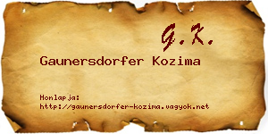 Gaunersdorfer Kozima névjegykártya