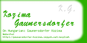 kozima gaunersdorfer business card